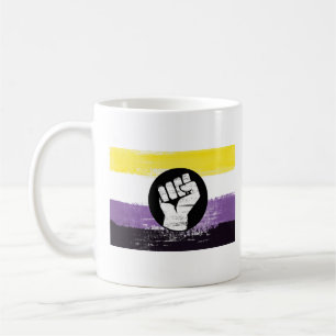 Mug Drapeau de protestation peint non binaire