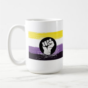 Mug Drapeau de protestation peint non binaire
