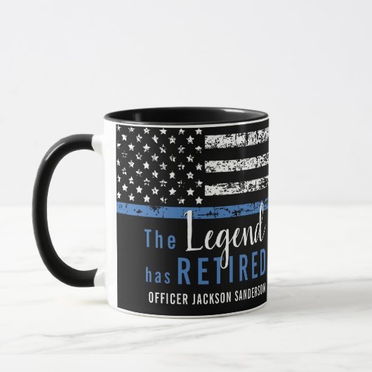 Mug Drapeau de retraite de la police Agent de la force (Gauche)