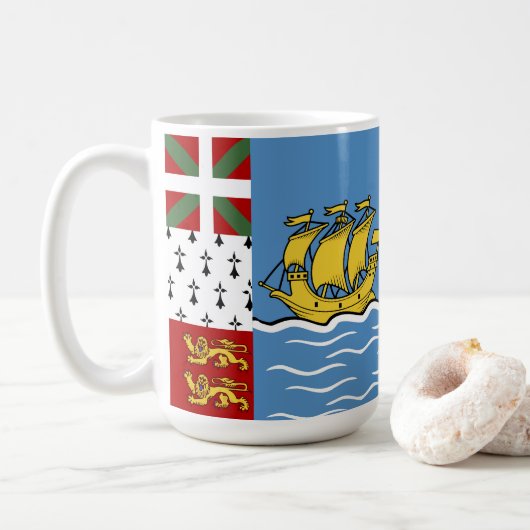 Mug Drapeau de Saint-Pierre-et-Miquelon (Avec donut)