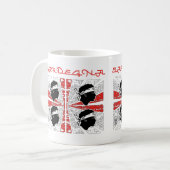 Mug Drapeau de Sardaigne - Grunge (Devant gauche)