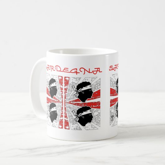 Mug Drapeau de Sardaigne - Grunge (Devant gauche)