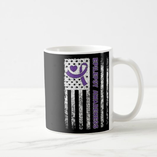 Mug Drapeau de sensibilisation à l'épilepsie Ruban vio (Droite)