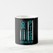 Mug Drapeau de sensibilisation au stress post-traumati (Centre)