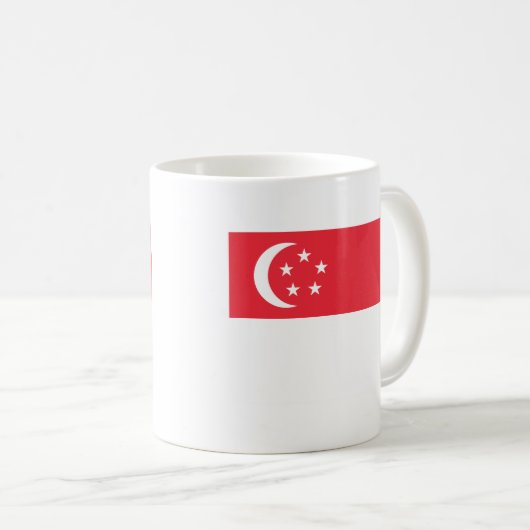 Mug Drapeau de Singapour - 新加坡国旗 - Bendera Singapura (Devant droit)