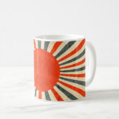 Mug Drapeau de soleil rouge sur texture papier, style (Devant droit)