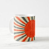 Mug Drapeau de soleil rouge sur texture papier, style (Devant gauche)