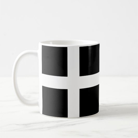 Mug Drapeau de St Piran/drapeau des Cornouailles (Gauche)
