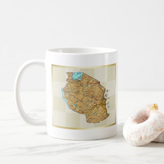 Mug Drapeau de Tanzanie + Musique de carte (Avec donut)