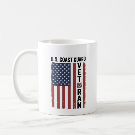 Mug Drapeau de Vétéran des Garde-Côtes Conception Vect (Gauche)