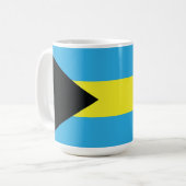 Mug Drapeau des Bahamas en bleu, noir et jaune (Devant gauche)