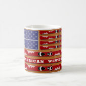 Mug Drapeau des Etats-Unis avec mur de bois (Centre)