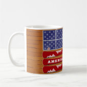 Mug Drapeau des Etats-Unis avec mur de bois (Gauche)