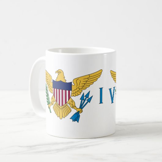 Mug Drapeau des îles Vierges américaines Céramique Caf (Devant gauche)