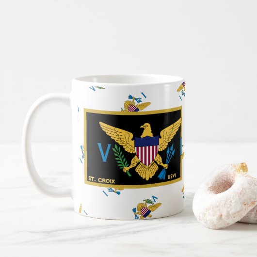 Mug Drapeau des îles Vierges américaines Sainte-Croix  (Avec donut)