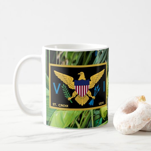 Mug Drapeau des îles Vierges américaines St. Croix USV (Avec donut)
