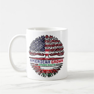 Mug Drapeau des racines d'arbres omanais américains