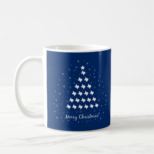 Mug Drapeau d'Etat Bleu Élégant Texas Christmas Tree (Gauche)