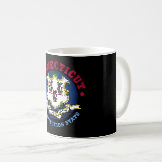 MUG DRAPEAU D'ÉTAT CONSTITUTION CONNECTICUT (Devant droit)