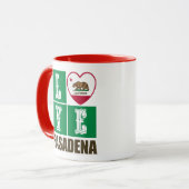 Mug Drapeau d'État de Californie Coeur Pasadena (Devant gauche)