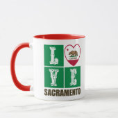 Mug Drapeau d'État de Californie Coeur Sacramento (Gauche)