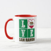 Mug Drapeau d'État de Californie Coeur San Ramon (Gauche)