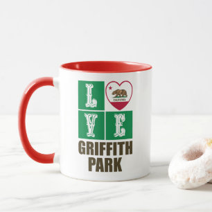 Mug Drapeau d'État de Californie Heart Griffith Park
