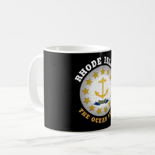 MUG DRAPEAU D'ÉTAT DE L'OCÉAN DE L'ÎLE RHODE (Devant gauche)