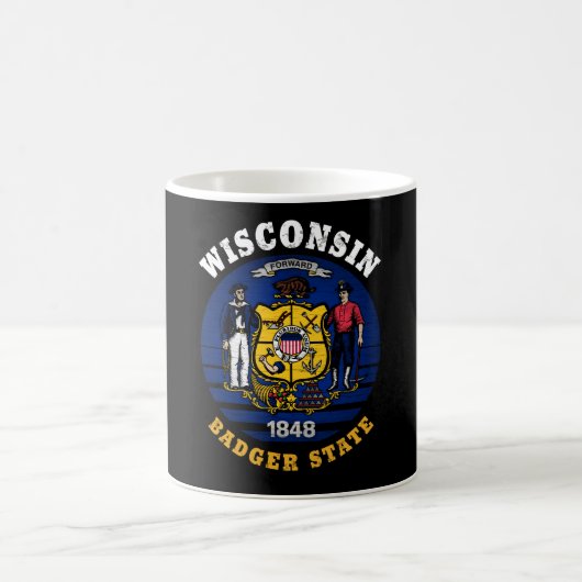 MUG DRAPEAU D'ÉTAT WISCONSIN BADGER (Centre)