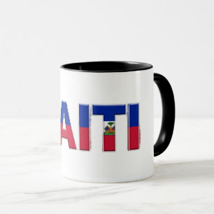 Mug Drapeau d'Haïti Texte Création de fierté caribée