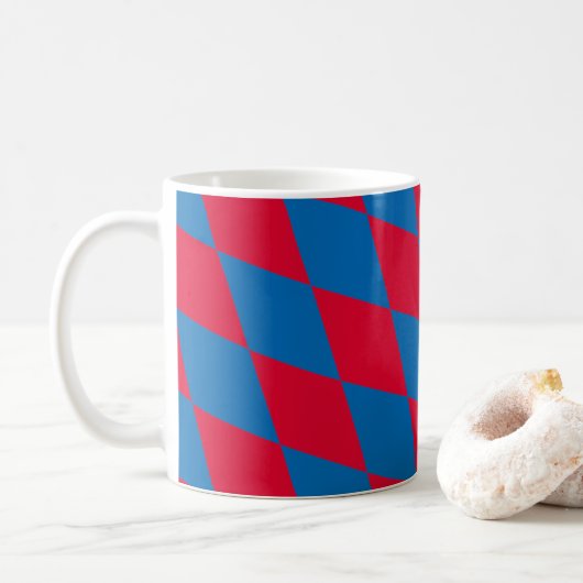 Mug Drapeau diamant Bavière bleu et rouge Motif (Avec donut)