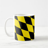 Mug Drapeau diamant de Bavière noire et jaune Motif (Gauche)