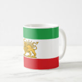Mug Drapeau d'Iran Lion Et Soleil Shah d'Iran Drapeau (Devant droit)