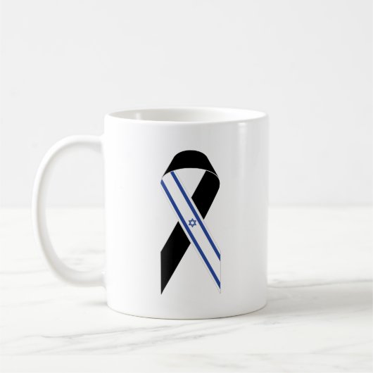 Mug Drapeau d'Israël ruban noir (Gauche)