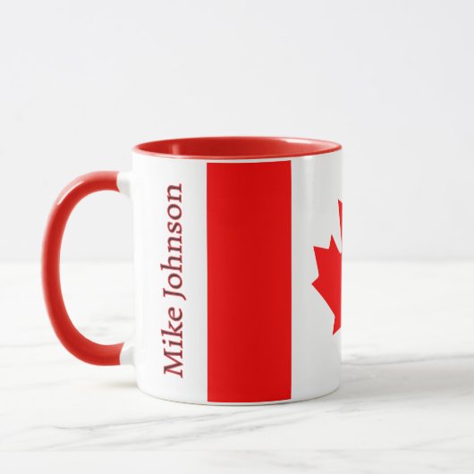 Mug Drapeau du Canada Feuille d'érable personnalisée P (Gauche)