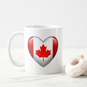 Mug Drapeau du Canada   Icône Coeur 3D