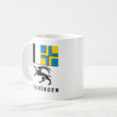 Mug Drapeau du canton de Graubünden, Suisse (Devant gauche)