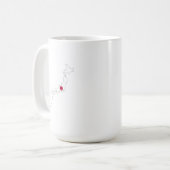Mug Drapeau du Japon sur la carte (Devant gauche)