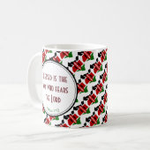 Mug Drapeau du KENYA Joyeuse Fête des Pères Écriture p (Devant gauche)