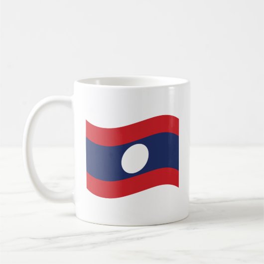 Mug Drapeau du Laos qui flotte (Gauche)