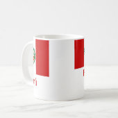 Mug Drapeau du Pérou avec le nom dans l'Espagnol (Devant gauche)