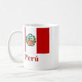 Mug Drapeau du Pérou avec le nom dans l'Espagnol (Gauche)