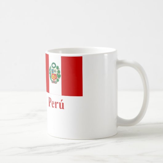 Mug Drapeau du Pérou avec le nom dans l'Espagnol (Droite)