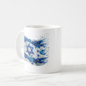 Mug Drapeau du peuple d'Israël fleurissant dans les fl (Devant gauche)