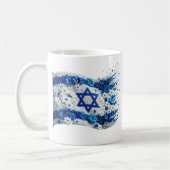 Mug Drapeau du peuple d'Israël fleurissant dans les fl (Gauche)