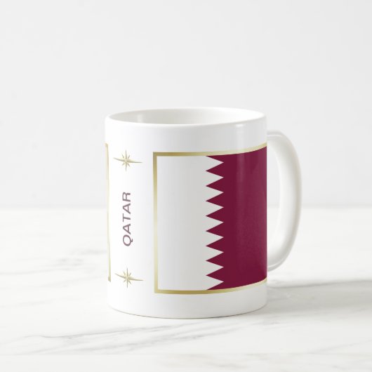 Mug Drapeau du Qatar + Musique de carte (Devant droit)