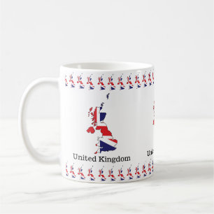 Mug Drapeau du Royaume-Uni à l'intérieur d'une carte -