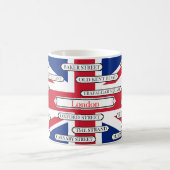 Mug Drapeau du Royaume-Uni et noms de rues célèbres de (Centre)