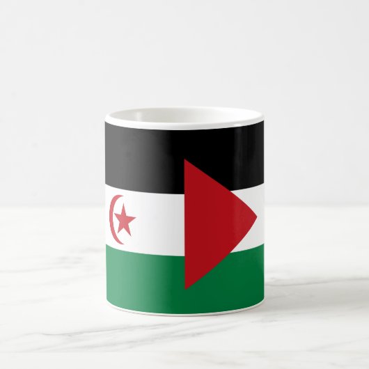 Mug Drapeau du Sahara Occidental Musique en céramique (Centre)