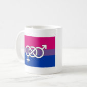 Mug Drapeau du symbole de la fierté bisexuelle (Devant gauche)